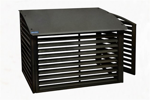 QsanTec-suoja ulkoyksikölle huoltoluukulla, musta. 1000mm